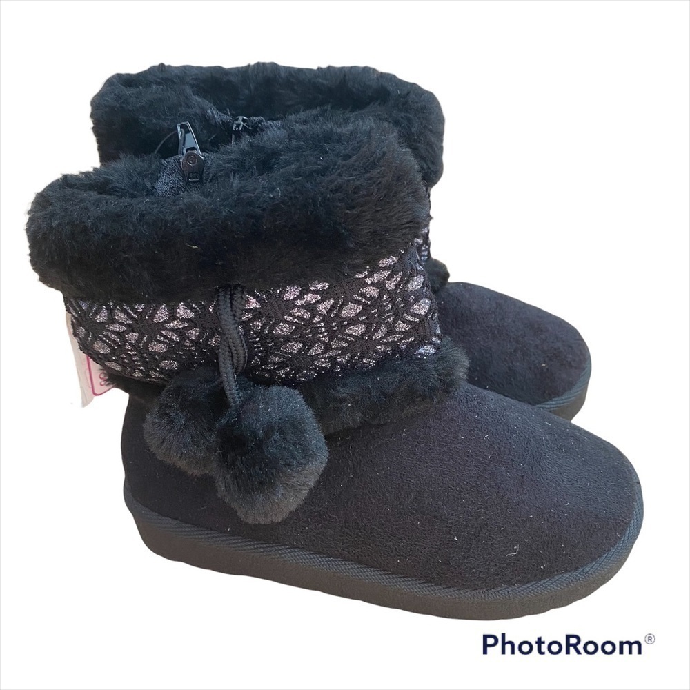 Toddler Ankle Boots Black NWT Sz 10 Swiggles Girls